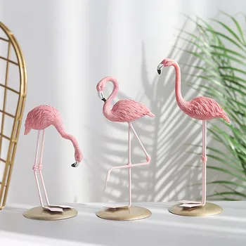 Nordic Style Flamingo Figurine  Fairy Garden Livingroom Office Wedding Party Ornament Home Decoration Accessories 1