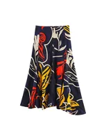 Women Summer MIDI Skirts 2025 Vintage Print Asymmetric Back Zipper Female Elegant Street Skirt Clothing - Image 3