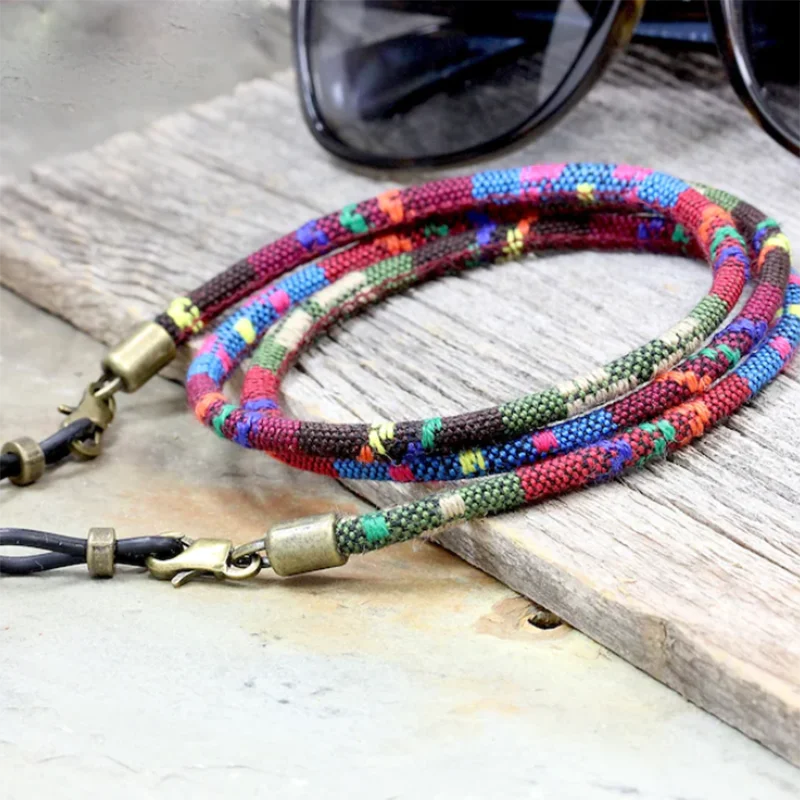 2 Pack TRIBAL HIPSTER EYEGLASS CHAIN CORD Colorful Sunglass Holder