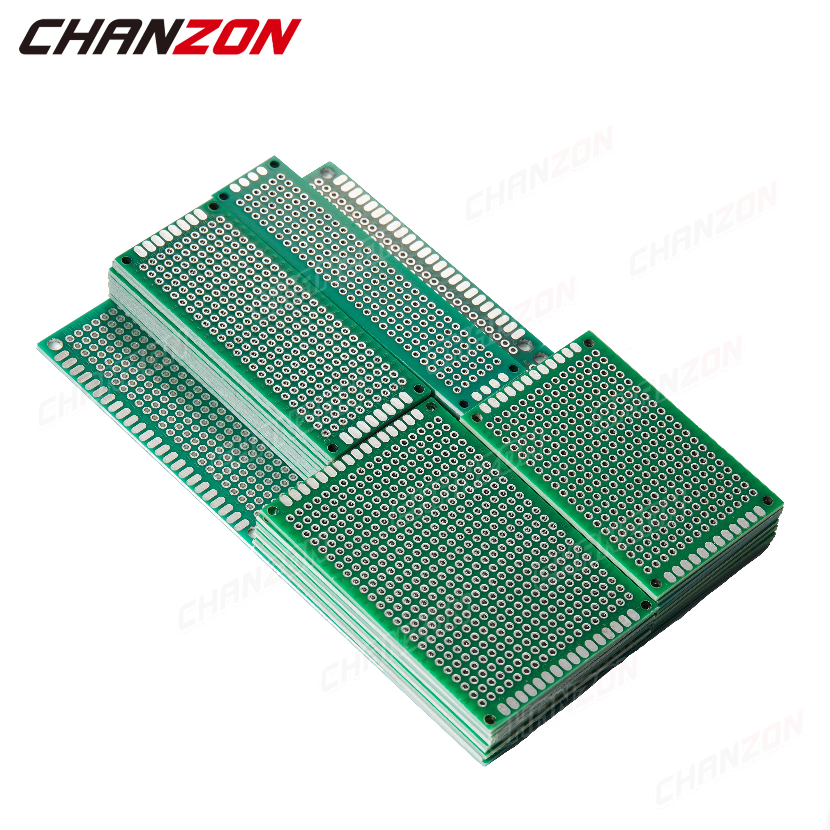 34 Stück (2 x 8, 3 x 7, 4 x 6, 5 x 7, 7 x 9 cm), doppelseitig bedrucktes Universal-Schaltkreis-Leiterplatte, verzinntes Prototyp-Kit, FR4 Perfboard-Sortiment – Detail 1