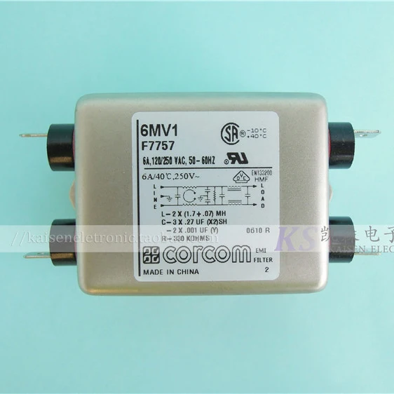 

Фильтр Corcom с низким током утечки 6MV1 MV series F7757 6609056-2 6A для медицинского оборудования.