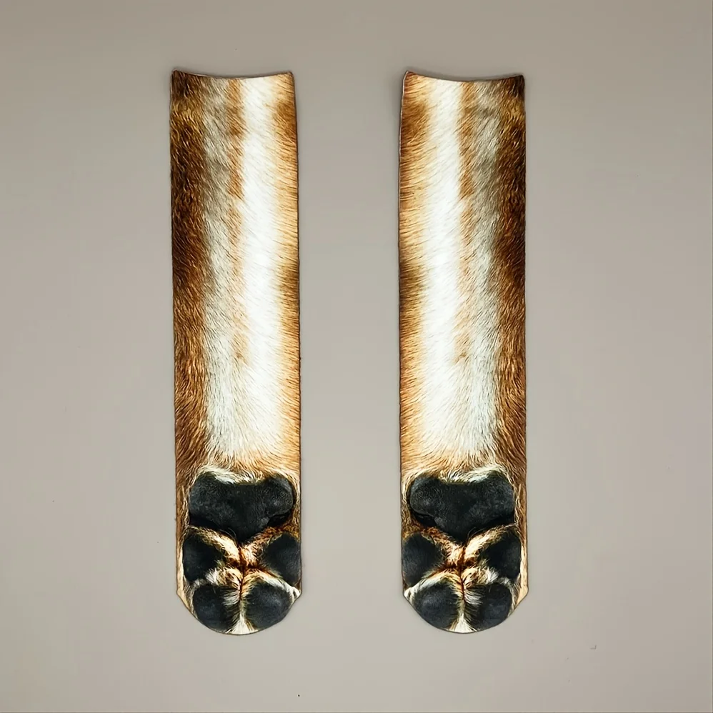 1pair Men's Dog's Feet Print Novelty Socks For For Winter
