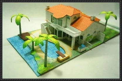 Two-storey Villa Cottage 3D Paper Model DIY Puzzle,3d paper model,paper jigsaw puzzle