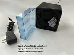 Deluxe Automatic Watch Winder with Quiet Japanese Motor and Durable Design (Black)