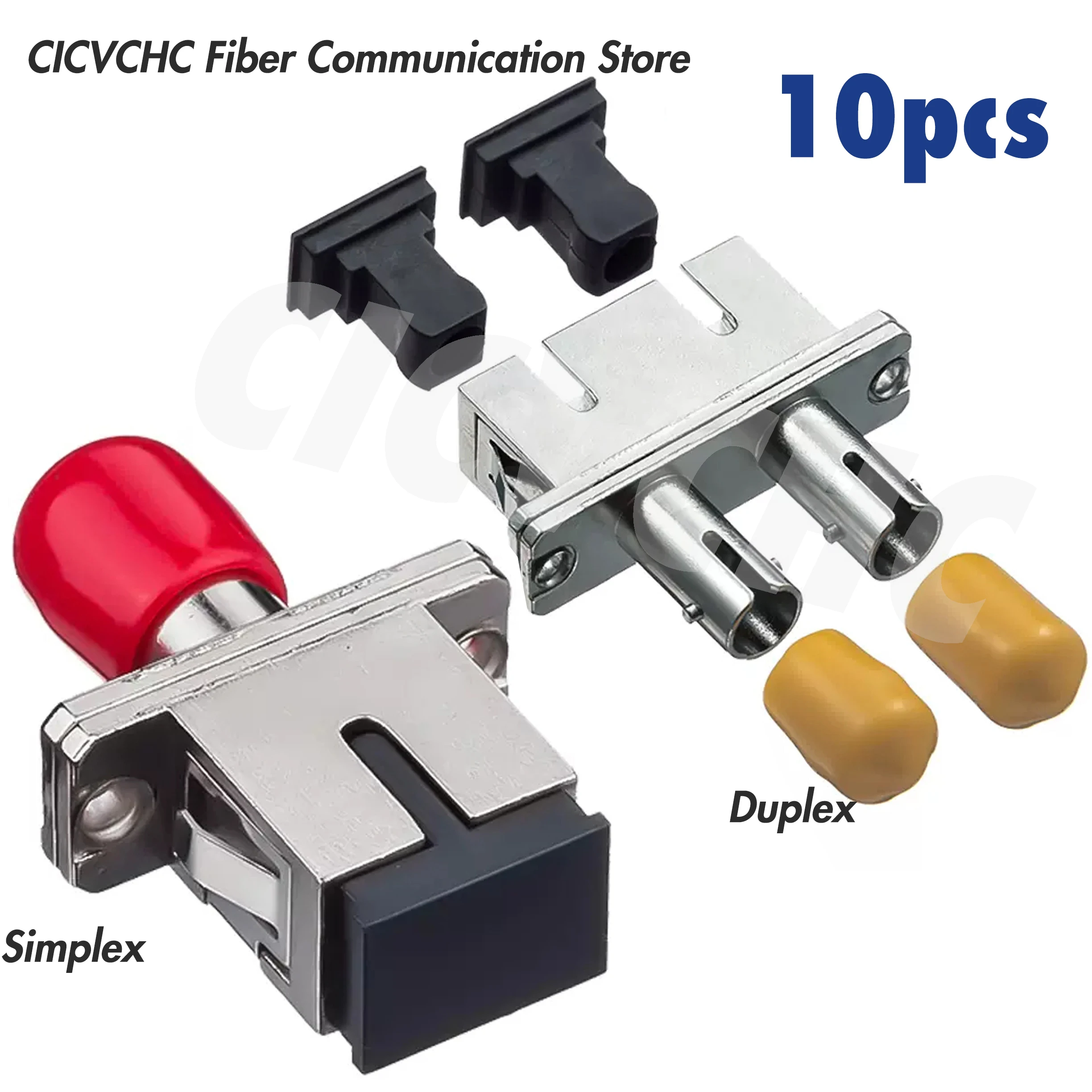 10pcs SC-ST Fiber Optic Adapter-Simplex or Duplex-Hybrid Mating Adapter 10pcs original 14 type potentiometer b50k b100k duplex seven pin shaft length 20mm