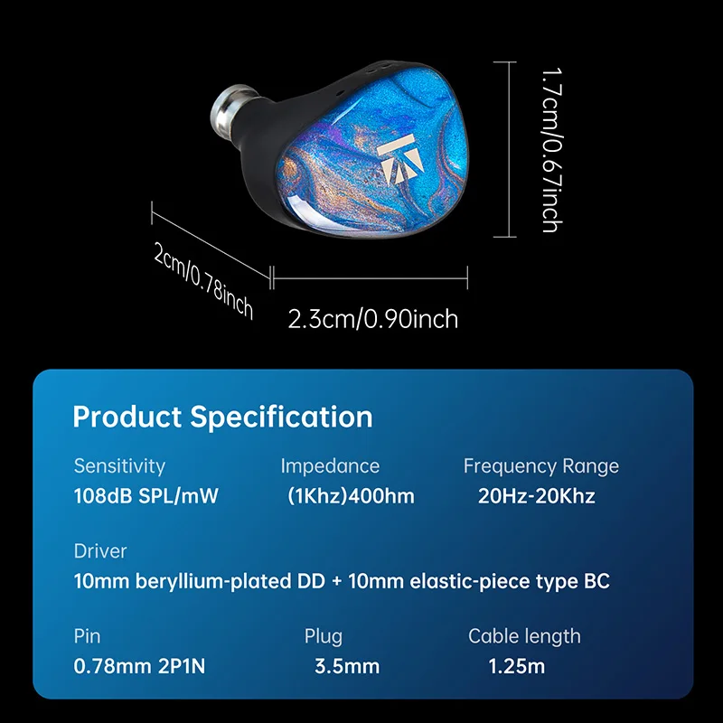 KBEAR KB02 Bone Conduction Dynamic Driver Hybrid Headphones 0.78mm/2PIN 3.5mm HIFI In Ear Monitor Wired Earphones Gaming headset 6