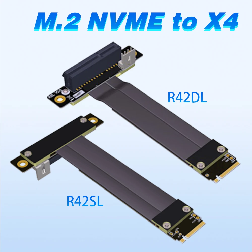 

M.2 NGFF NVMe Extension Cable To PCI Express X4 Extender Adapter Jumper Riser R42DL R42SL PCIe 4x for GPU Graphics Video Cards