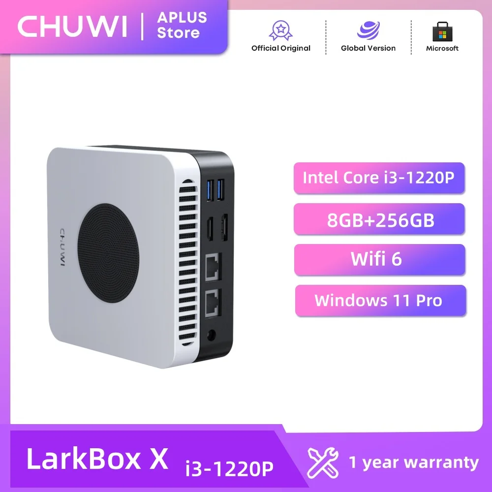 CHUWI LarkBox X ミニPC Intel Core i3-1220P 8GB RAM 256GB SSD