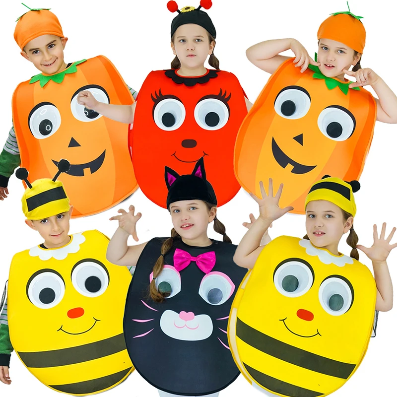 

Kid Girls Cute Kitty Cat Cartoon Party Home School Decoration Props Clothes Pumpkin Children Cosplay Halloween Costume