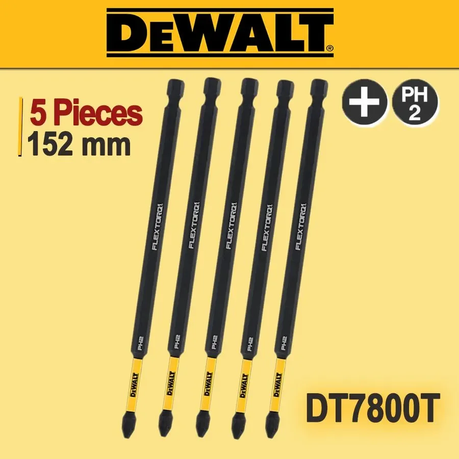 DEWALT PH2 152 mm Original-Schlagschrauber-Bit 1/2/5/10 Stück Elektro-Schraubendreher mit hoher Härte, verlängert, verbessert, DT7800T – Detail 4