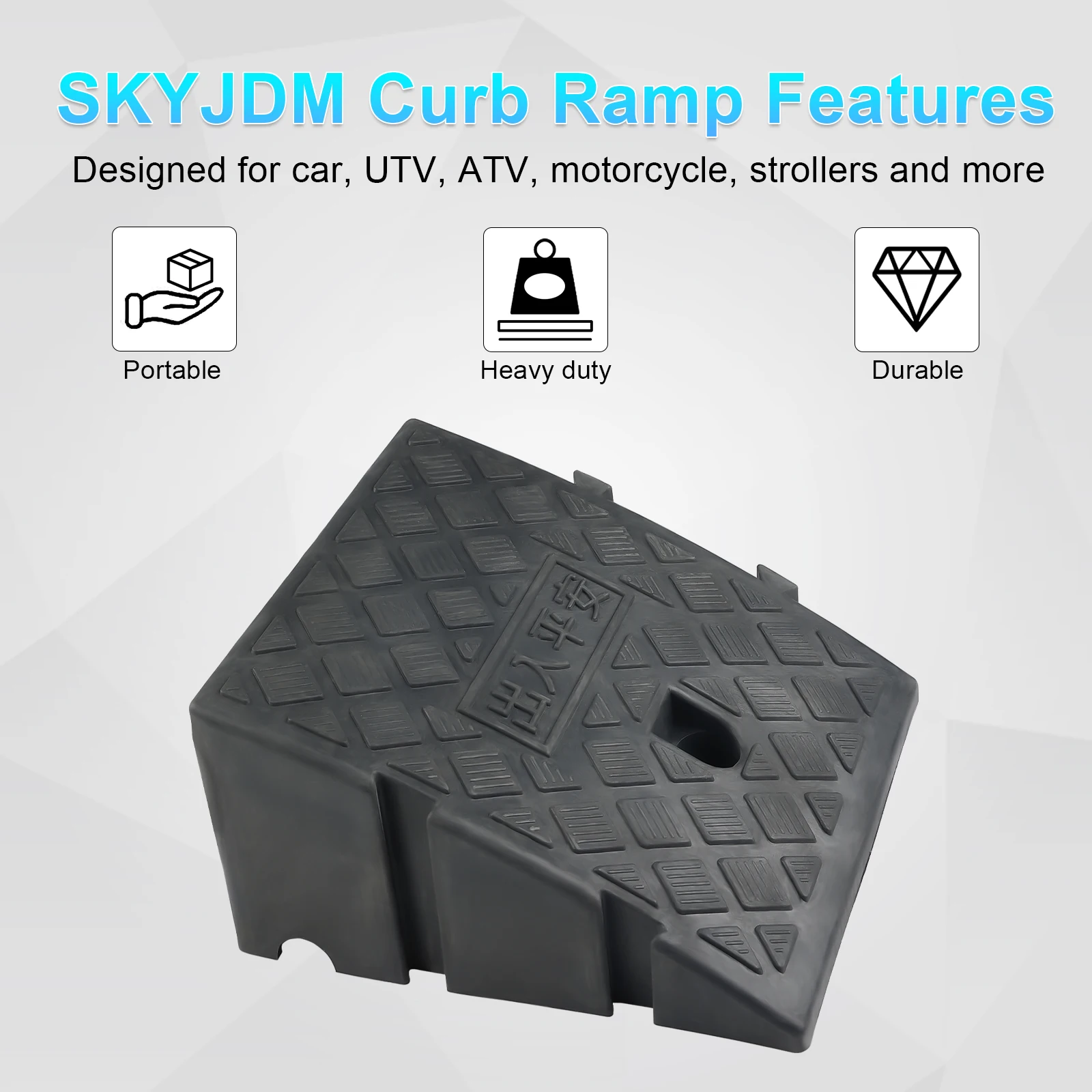 2PCS Portable Lightweight Curb Ramps Heavy Duty Plastic Threshold Ramp Kit For Car Trailer Truck Bike Motorcycle PVC Ramps