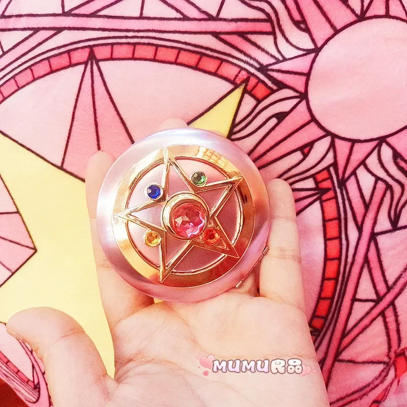 Japanischer Anime Sailor Moon Klappspiegel Tsukino Usagi Magic Stick Crystal Star Case Kosmetik Kompakter Reise-Klappspiegel – Detail 1