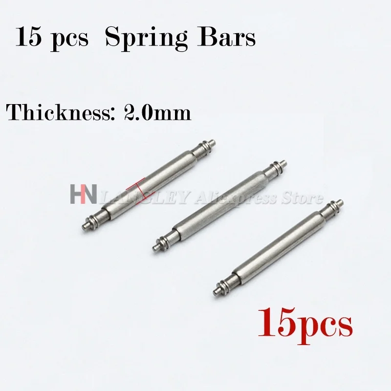 15-Piece Stainless Steel Watch Strap Spring Bar Set