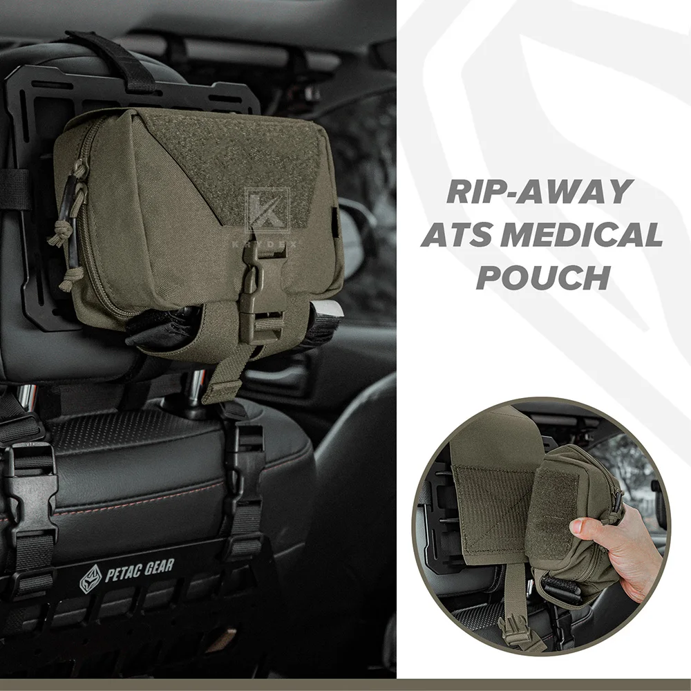 KRYDEX Tactical Tear Off First Aid IFAK Pouch Rip Away Medical Pouch MOLLE EMT Holder Hunting Airsoft Trauma Kit Survival Bag 4