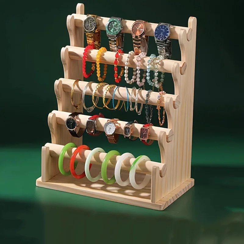 Solid wood bracelet display frame bracelet frame jewelry frame watch frame jewelry frame hair ring head rope storage rack 3