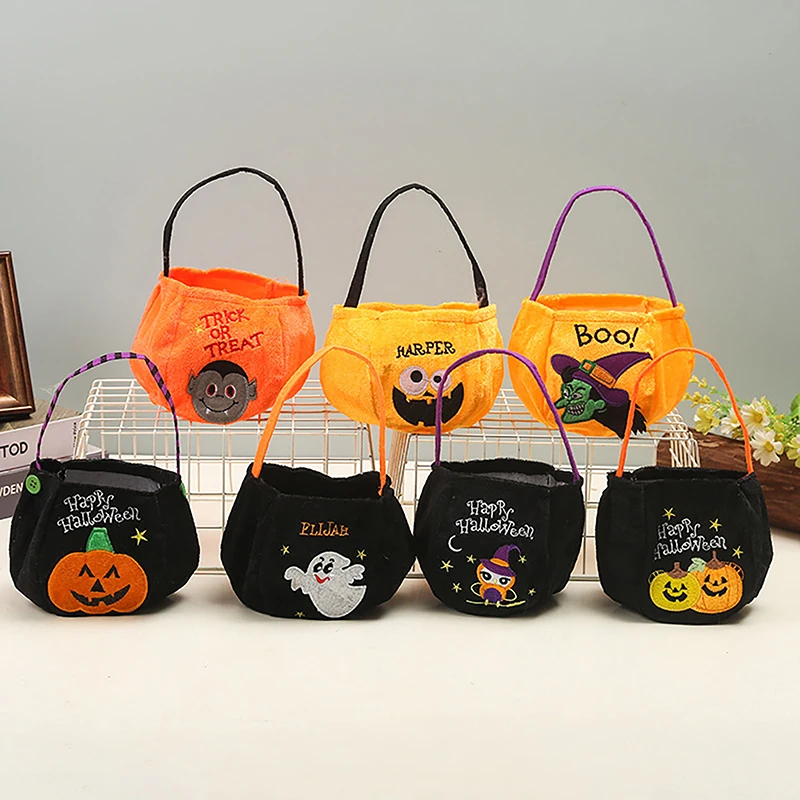 

2023 New Halloween Candy Bag Haloween Pumpkin Witch Black Cat Handbag Gift Bag Kids Favor Happy Halloween Party Decor