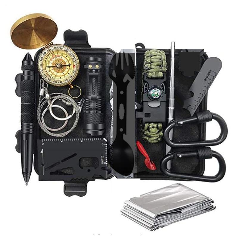 Survival Kit First-Aid-Kit (450pc) for Camping Hiking Military