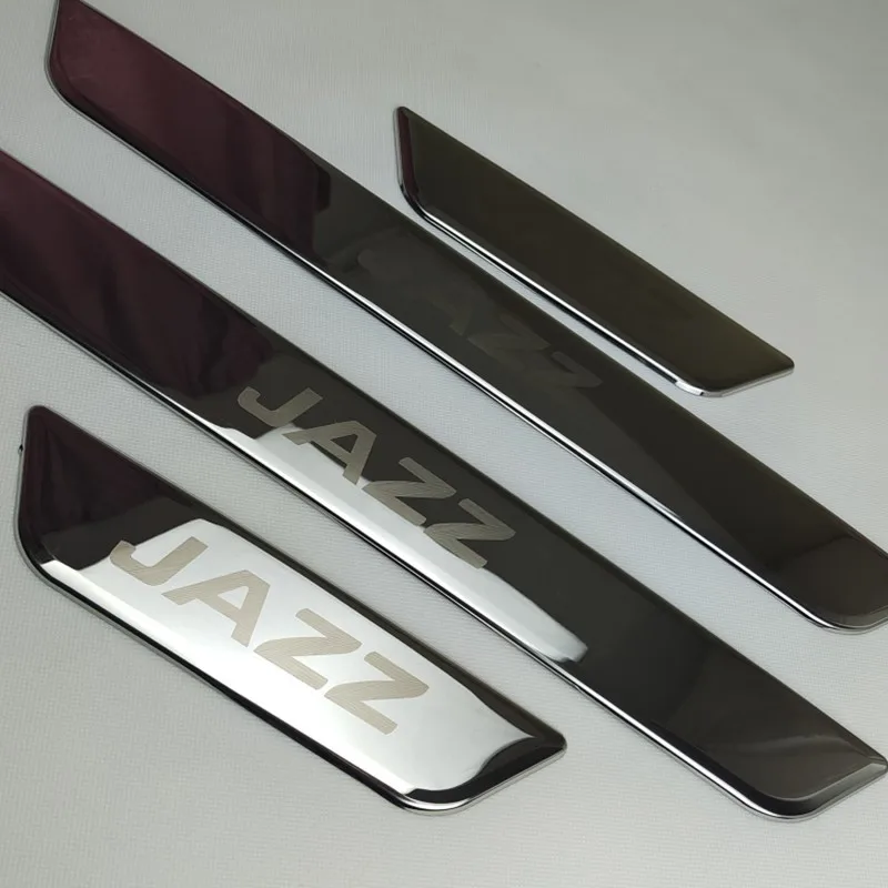 4PCS Car Door Sill Plate Protectors For Fit/Jazz 2014-2020, PVC Soft