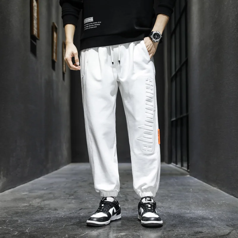 

Spring Autumn Men's Sweatpants Fashion Letter Hip Hop Streetwear Men Casual Cotton Loose Trousers 8XL Plus Size Sports Pants