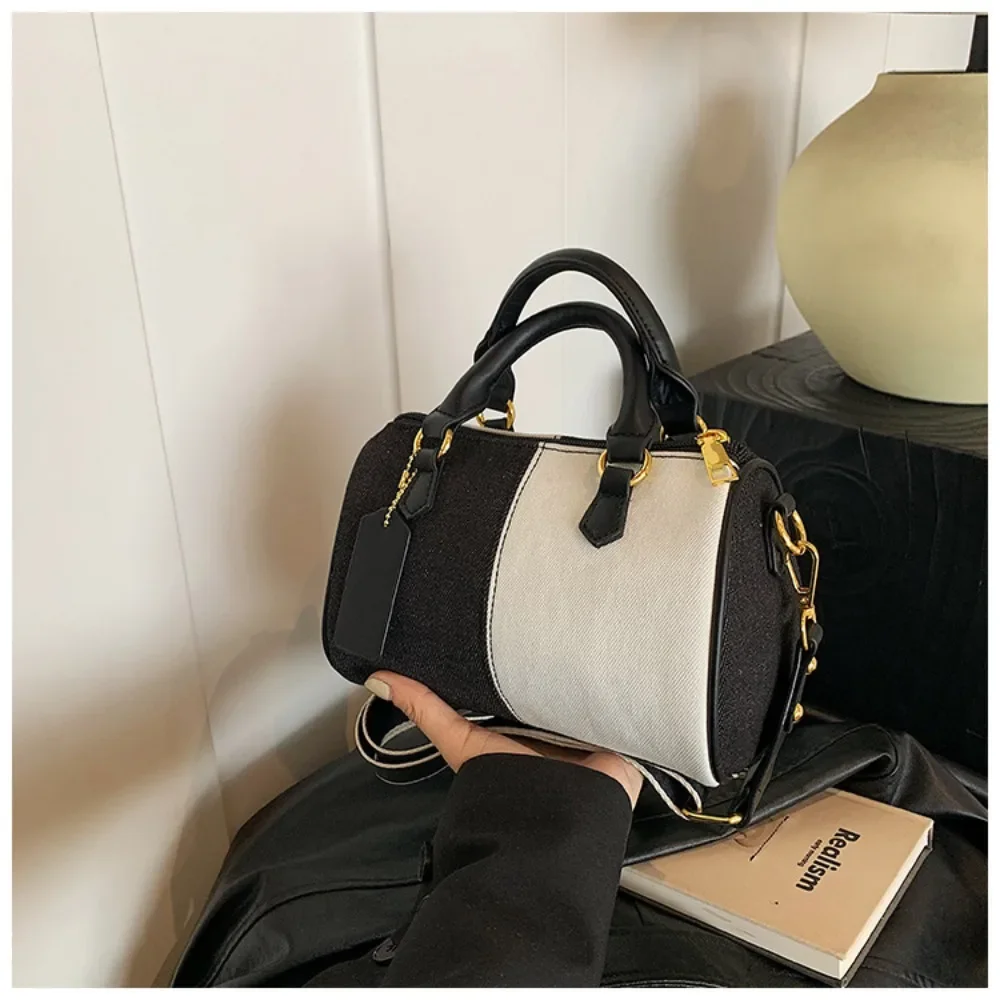 Trendy Patchwork Colorblock Mini Crossbody Denim Handbag