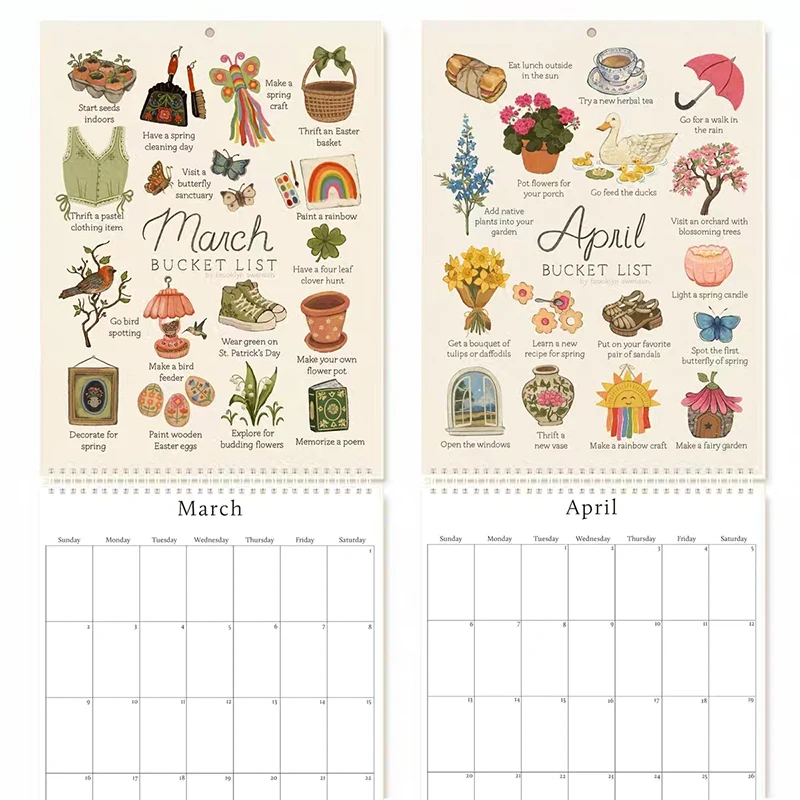 Bucket List Calendar 12 Months Cuss Word Sayings Wall Calendar Indoor New Year Gifts