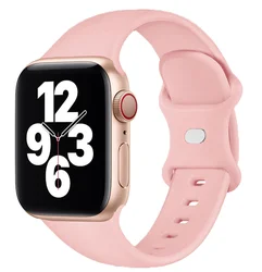 Silicone Sport Waterproof Band for Apple Watch - Vibrant Fitness Bracelet Strap (Retro rose 19)