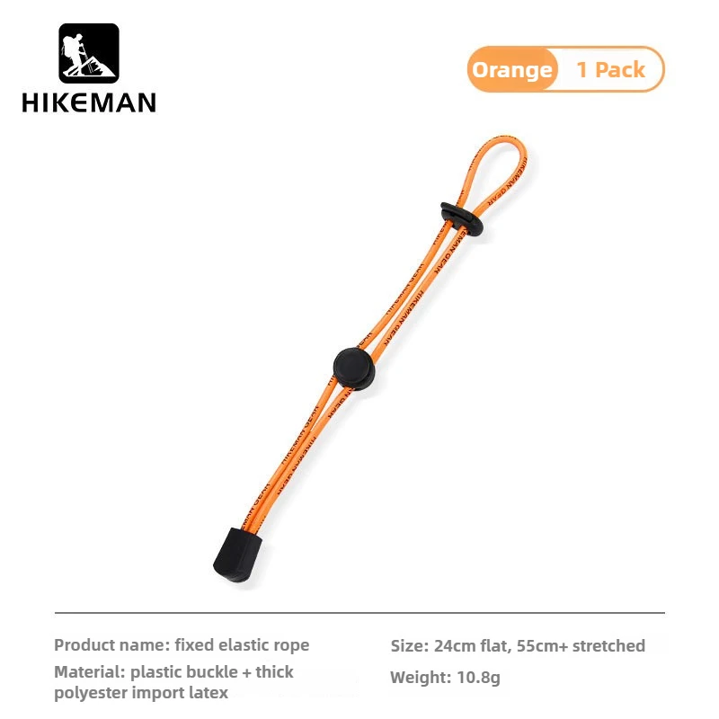 XINGSUI 5-PCS Backpack Elastic Rope Buckles – Adjustable Cord For Hiking Poles, Gear Attachment (Black, Khaki, Orange)