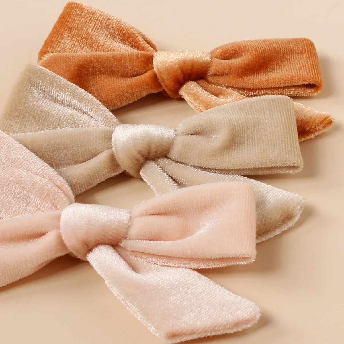 3Pcs/Set Girls Bow Knot Clips Solid Color Velvet Oversize Hairpins For Children Kids Hair Bang Grips Baby Accessories hair accessories