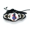 Alice In Wonderland Wonderland Garden Leather Bracelet Cartoon Glass Cabochon Button Multilayer Bangles Wristband Gift 5