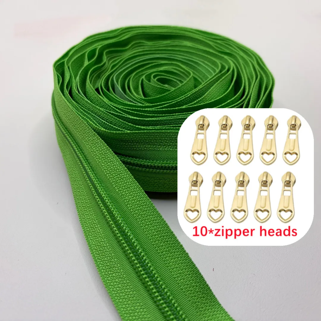Rainbow Nylon Zipper Tape with Golden Sliders for Sewing and Craft Projects (5 Meters)