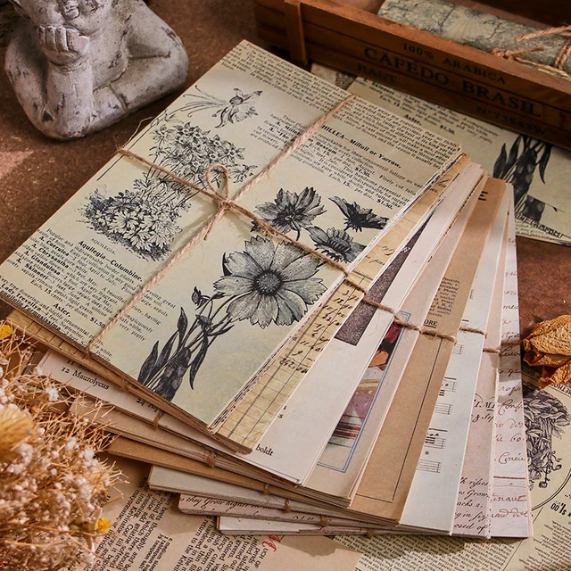 60 Pcs Vintage Mixed Paper Collage Scrapbooking Journal Material Paper  Newspaper Letter Making DIY Retro Paper Memo Stationery - AliExpress