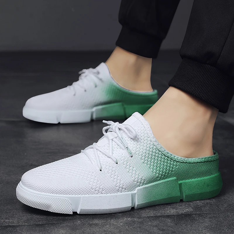 

Mesh Breathable Half Slippers for Men Fashion Casual Male Mules Summer Outdoor Hard-wearing Flats Shoes Anti-skid Comfortable