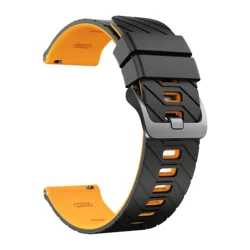 Versatile 22mm Silicone Watch Band - Premium Replacement Strap - 1PCS 22MM (A - Black Yellow)