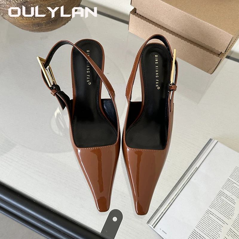 

Туфли-лодочки женские, заостренный носок, ремешок на пятке, высокий каблук, туфли-лодочки, весна-лето