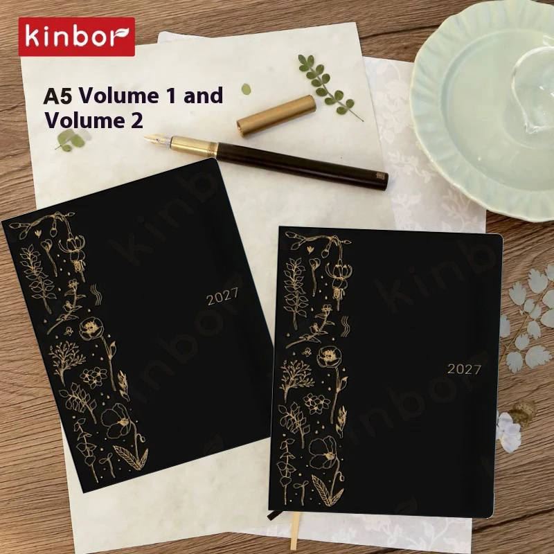 Premium Kinbor Soft Cover Journal Planner - Daily Agenda & Habit Tracker Gift