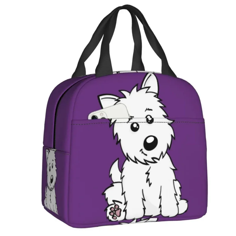 

Милый мультяшный теплоизолированный Ланч-бокс с собакой Westie West Highland White Terrier портативный контейнер для обеда