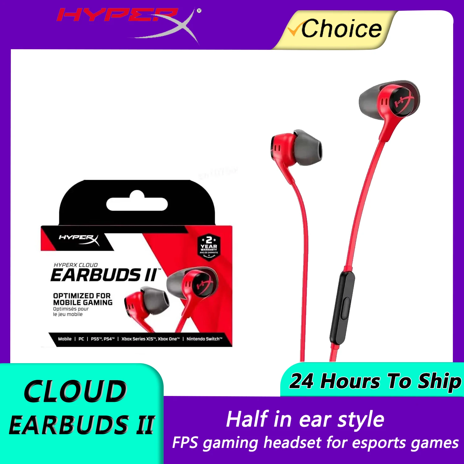 Gaming Earphones Cloud Earbuds De Hyperx HyperX Cloud Earbuds II