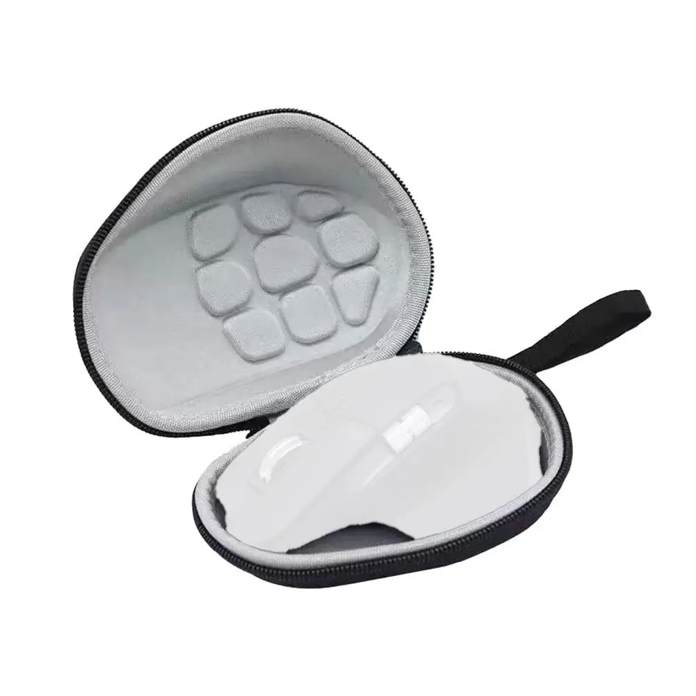 Twardy futerał podróżny do myszy bezprzewodowej Logitech MX Master 4 / MX Master 3 / MX Master 3S Advanced, czarny z smyczą