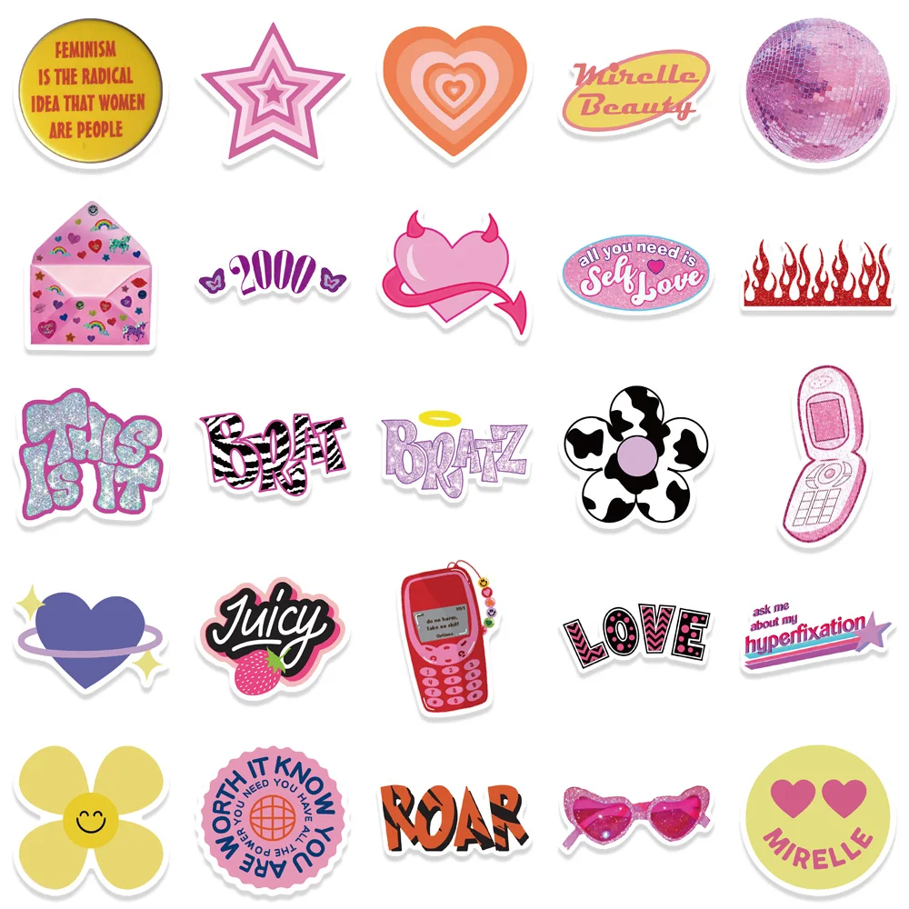 10/30/50PCS Vintage Laser Leopard Love Y2k Stickers Aesthetic Motorcycle  Travel Luggage Guitar Skateboard 2000s Sticker Decal