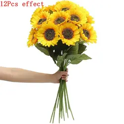 Elegant Artificial Sunflower Silk Bouquet for Wedding and Home Decor (Yellow Sunflower)