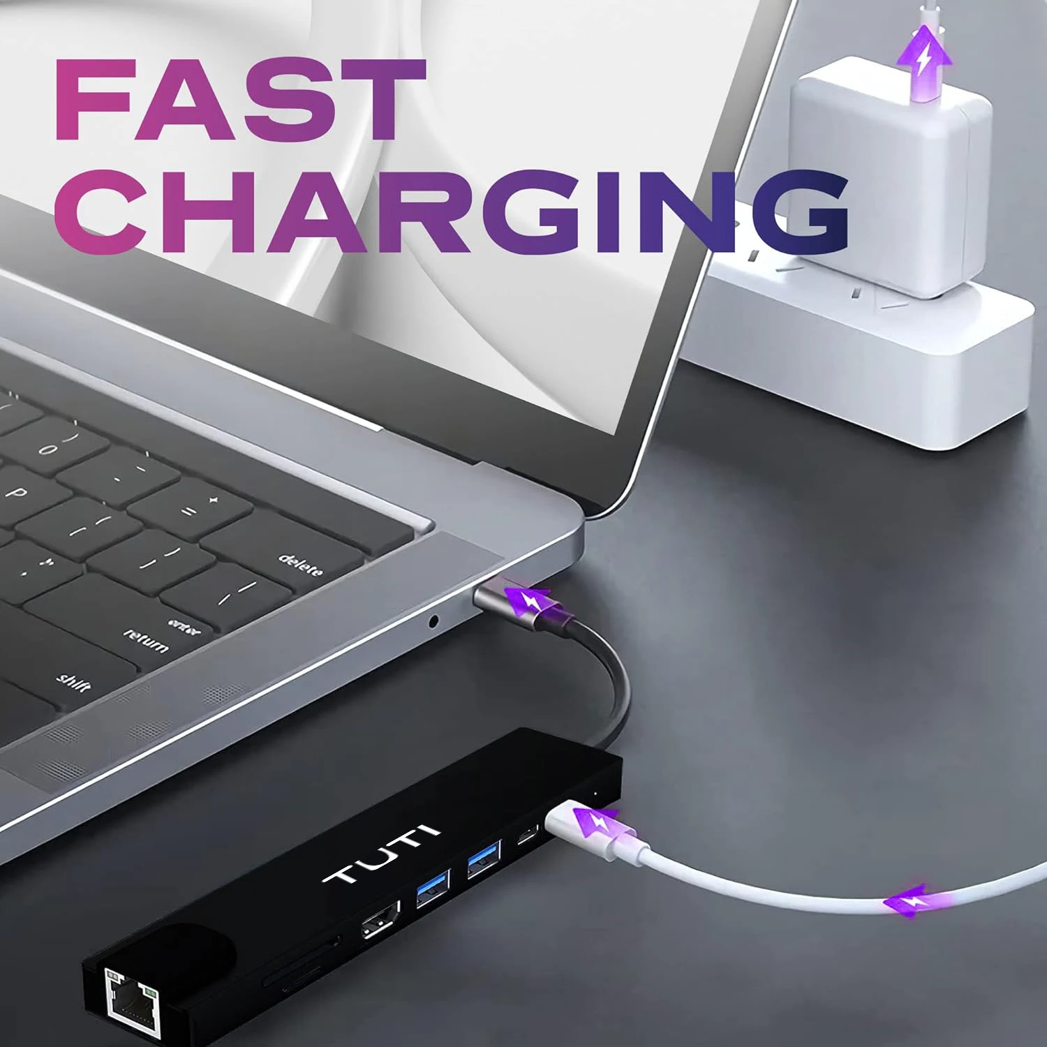 8in1 Port USB-C Hub (with USB-A Adapter) USB C to HDMI Adapter (4K) USB-C Multiport Adapter USB C Splitter For Type Devices
