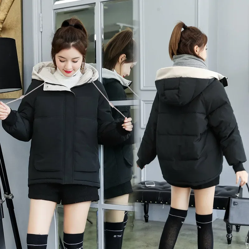 Womens Hooded Winter Jacket - Cotton Padded Warm Coat