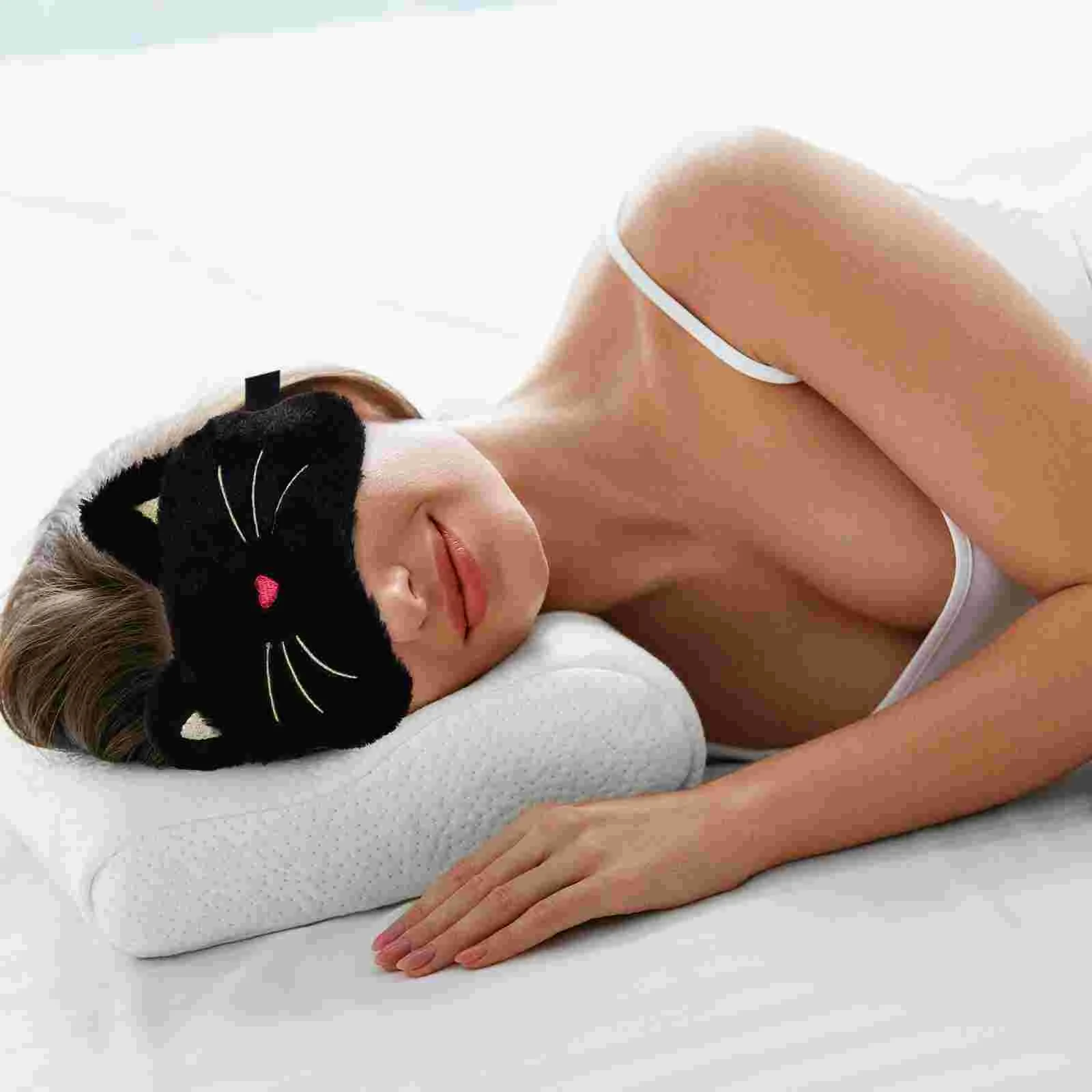 Heating Mask Temperature Control Eye Sleep Patch Blindfold Facial Soft Sleeping Crystal Velvet Train Air Permeable 5