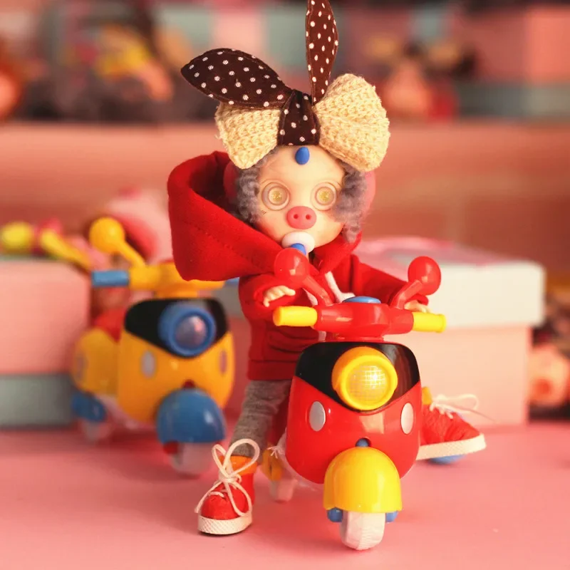 

mini motorcycle for ob11 meijie pig 1/8 1/12 BJD baby with confused doll little sheep Photo props doll Accessories