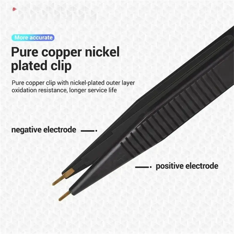 SMD Test Clip Tweezers Capacitance Test Pen for Multimeter - LCR Chip Component Tester Probe for Resistor Capacitor Inductor image 4