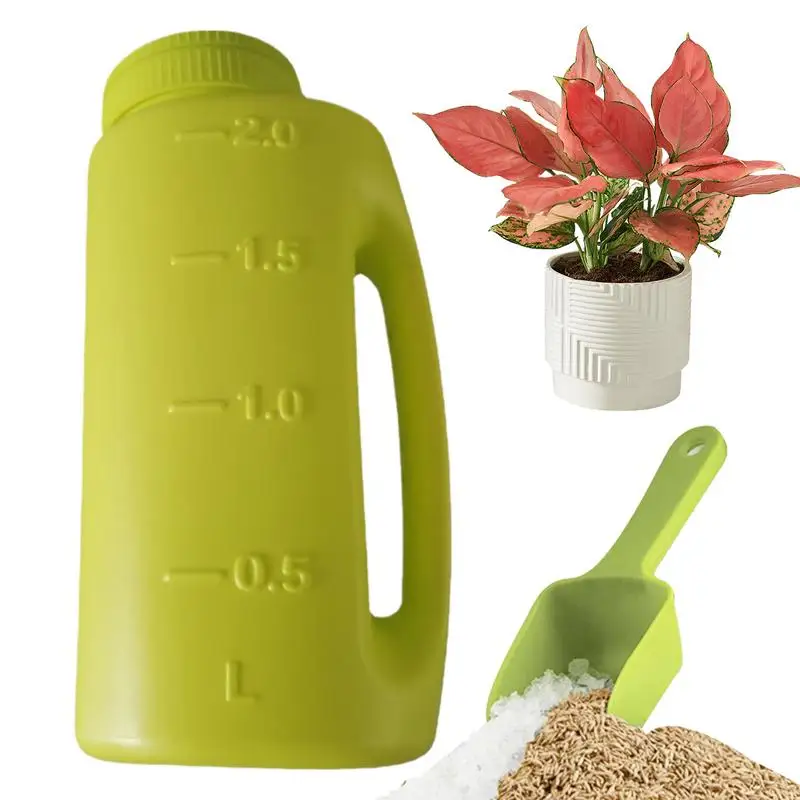 Hand Held Salt Spreader For Snow Snow Melt Spreader 2L With Scoop Adjustable Opening Sizes Ice Melt Dispenser For Garden Lawn