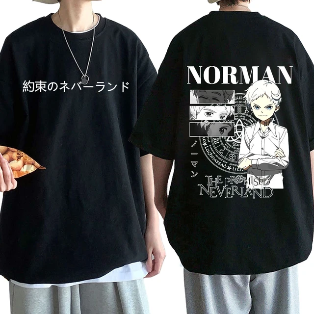 A Terra do Nunca Prometida masculina imprime camiseta, camiseta unissex,  anime japonês fofo, Emma, Norman, Ray