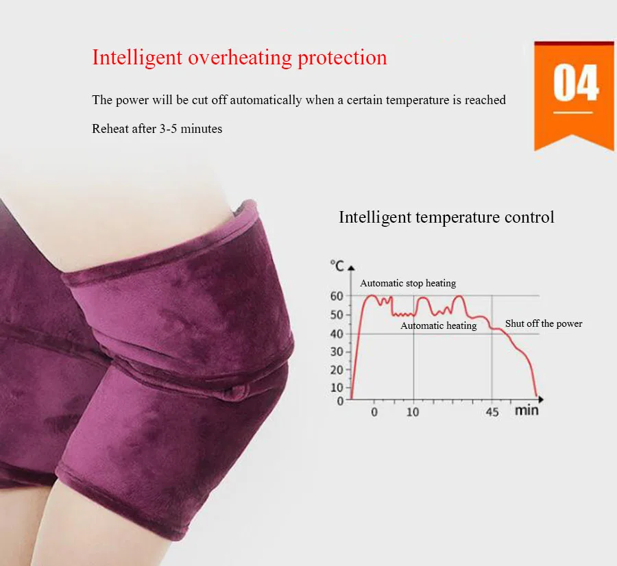 Electric heating knee warm warm old product heating hot compress hip knee pad knee bone treasure moxibustion fields