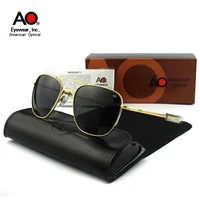 American AO Sunglasses Men Army Military Aviation Pilot Sun Glasses Polarized Lens Woman Luxury Brand Vintage With Original Box