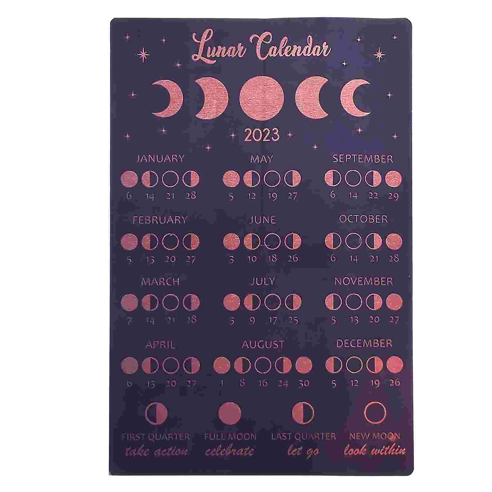 

2024 Office Moon Phase Calendar Home Full Tracker Phases Decor Decorate Decorative Wall Lunar Background